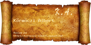 Körmöczi Albert névjegykártya