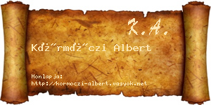 Körmöczi Albert névjegykártya